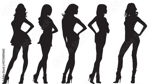 silhouettes of a women posing