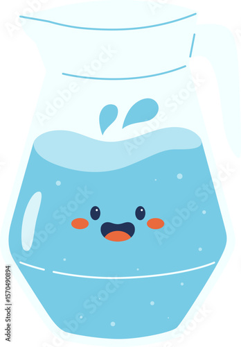 Cute Water Pitcher Cartoon

