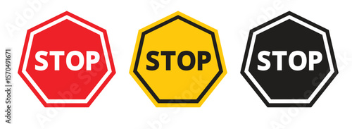stop sign is prohibited, Stop traffic sign, vector illustration for apps and web design, Wall Stop Sign Vector illustration EPS10 printable design.