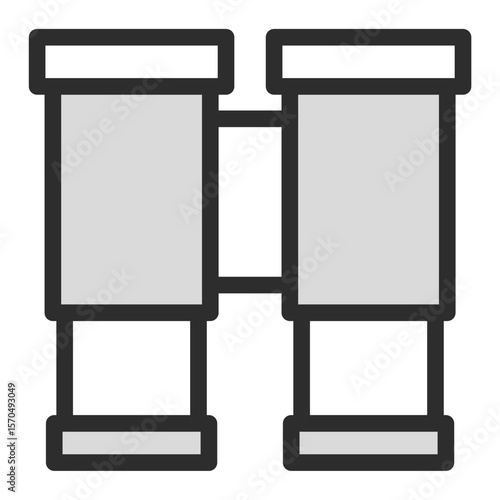 Binoculars icon, a simple graphic illustration of a monocular tool, a concept for exploration, search, discovery, vision, observation and travel