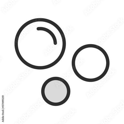 Bubbles Icon Soap Foam Water Clean Liquid Fizzy Air Element Outline Stroke Simple Graphic Design Symbol Vector Isolated Illustration