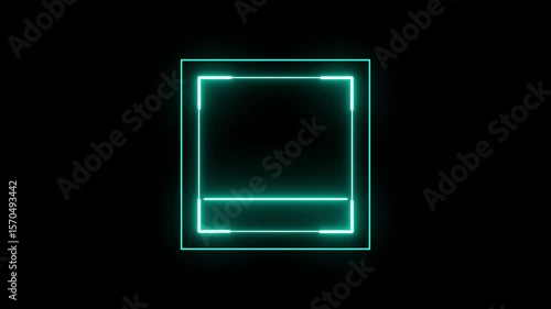 A neon scanner icon displays a glowing, sleek representation of a barcode or QR code scanner, with light beams or digital lines