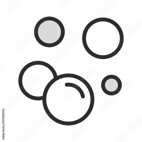 Bubbles Icon Soap Foam Water Clean Liquid Fizzy Air Element Outline Stroke Simple Graphic Design Symbol Vector Isolated Illustration