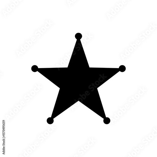 Sheriff star icon silhouette vector flat illustration design. 