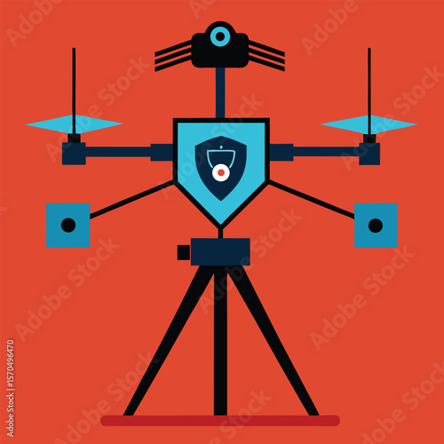 Advanced Isometric Anti Drone Defense Security System