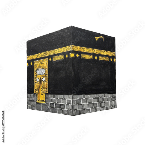 Illustration of the Holy Kaaba Mecca Building Islam Worship
