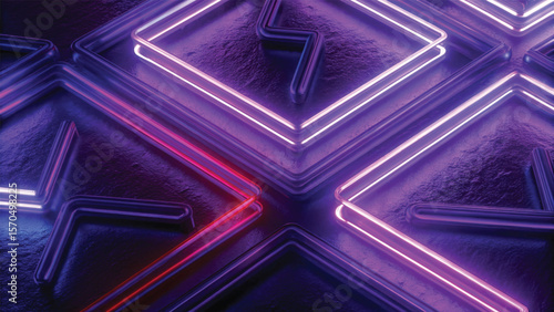 Abstract purple background with flowing light patterns, dynamic lines, and colorful digital wave illustration