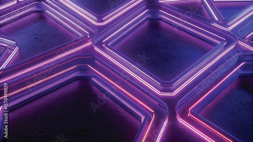Abstract purple background with flowing light patterns, dynamic lines, and colorful digital wave illustration