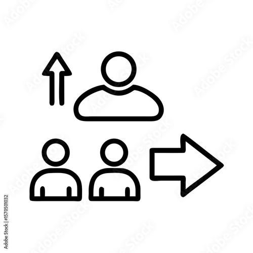 HR Metrics Panel Icon Showing Employee Turnover and Retention