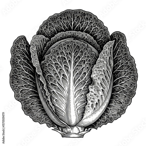 Isolated Cabbage Illustration Fresh Organic Food Green Nutrition Diet