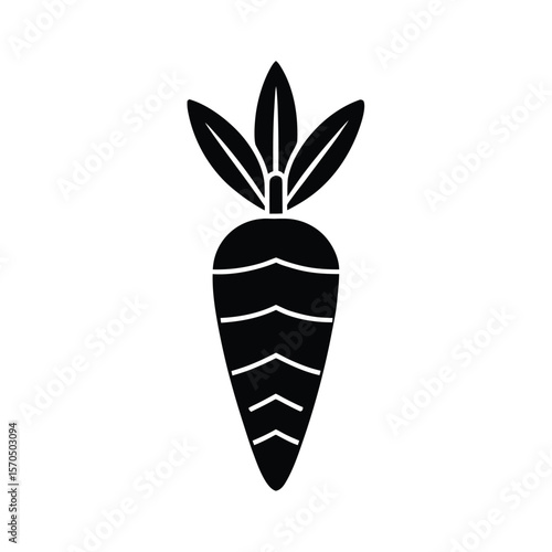 Carrot With Leafy Top Vector Illustration