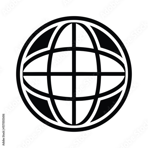 Globe With Latitude And Longitude Vector Illustration