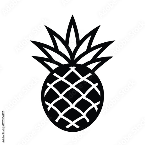 Pineapple With Spiky Leaves Vector Illustration
