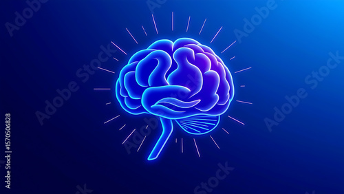 human brain in the blue