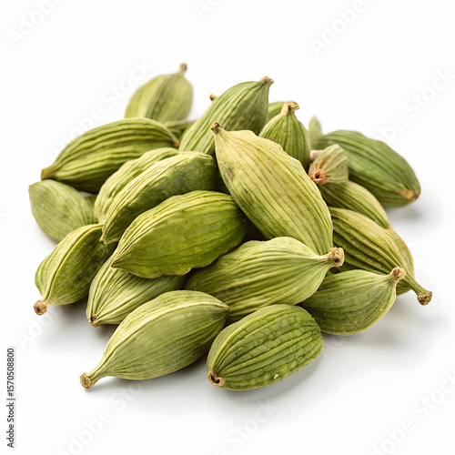 Wallpaper Mural pile of green cardamom pods on white background Torontodigital.ca