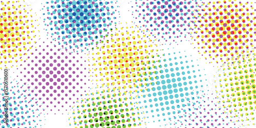 網点　カラーハーフトーン　グラデーション　カラフル　背景