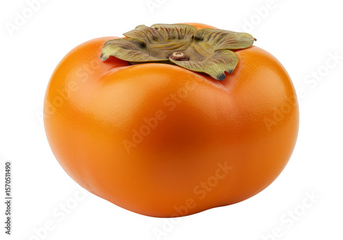Isolated Persimmon Fruit Kaki Orange Transparent Background PNG