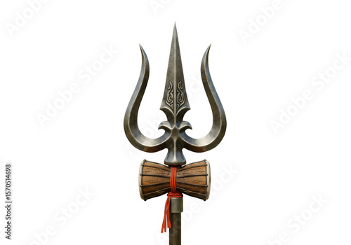 Isolated Shiva Trident Weapon Hinduism Symbol Illustration with Transparent Background