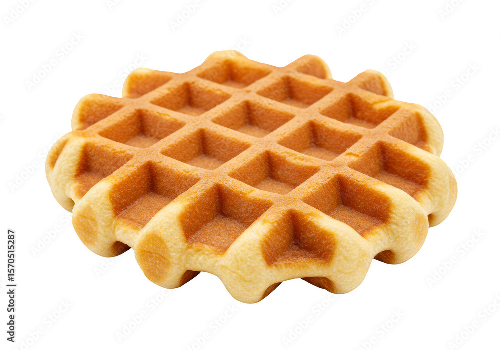 Isolated Golden Waffle Sweet Food Dessert with Transparent Background Isolated Golden Waffle Sweet Food Dessert with Transparent Background
