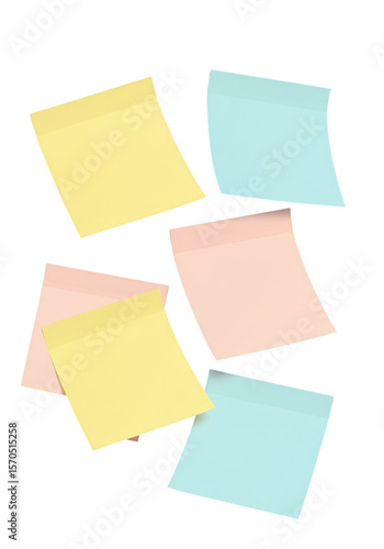 Isolated Sticky Notes Illustration of Blank Message Office Papers