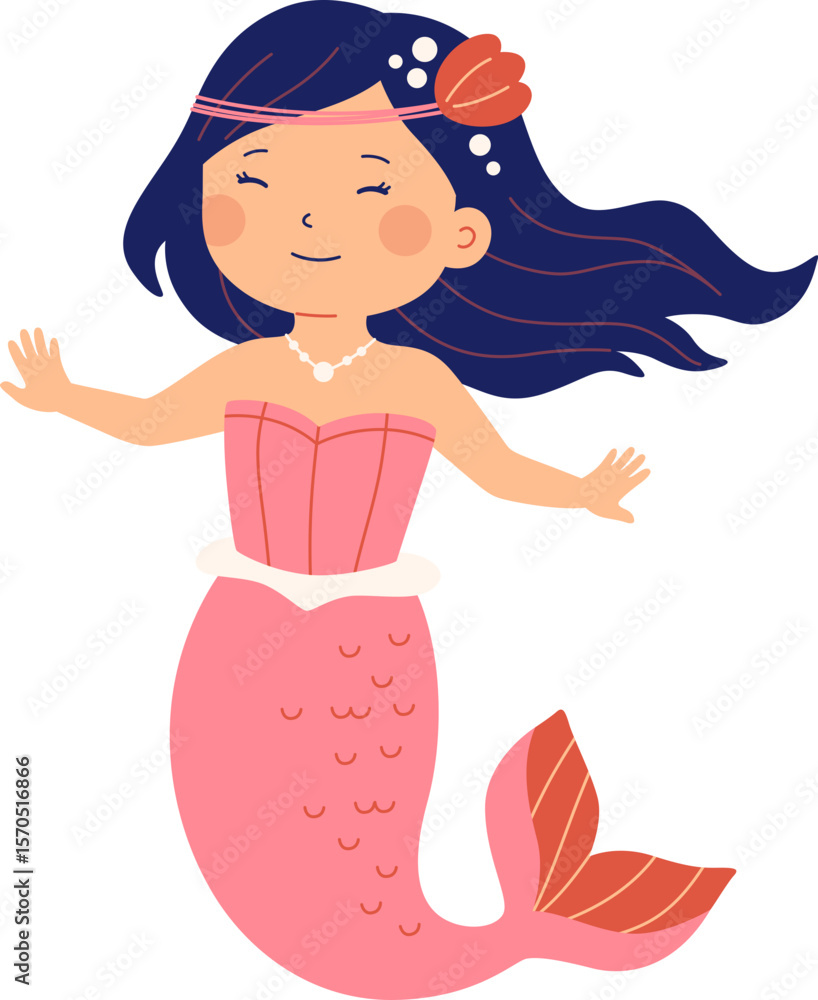 Fototapeta premium Happy Mermaid Kid