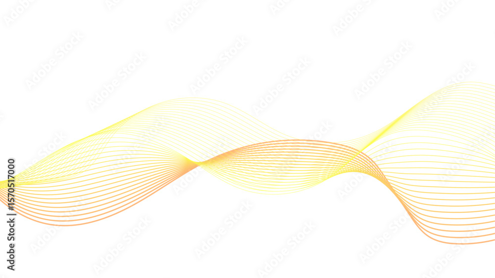 Fototapeta premium Abstract orange and yellow wave design on white background. Swirl lines element for concept technology,