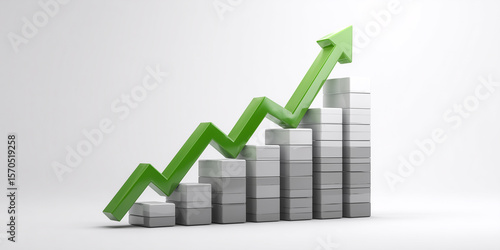 Green Trend Line Over 3D Gray Bar Chart Free Download Green Trend Line Over 3D Gray Bar Chart - GFXLoad