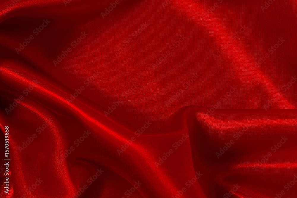 Obraz premium Dark red fabric texture background, detail of silk or linen pattern.