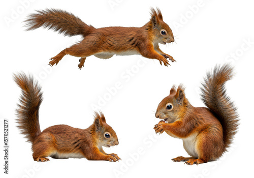 Isolated Transparent PNG of Three Squirrels Wildlife Rodent Mammal