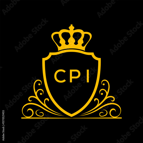 Dynamic Tech Logo Design with CPI Letters and Abstract Motion Elements – Modern Business Identity. CPI Letter logo.
