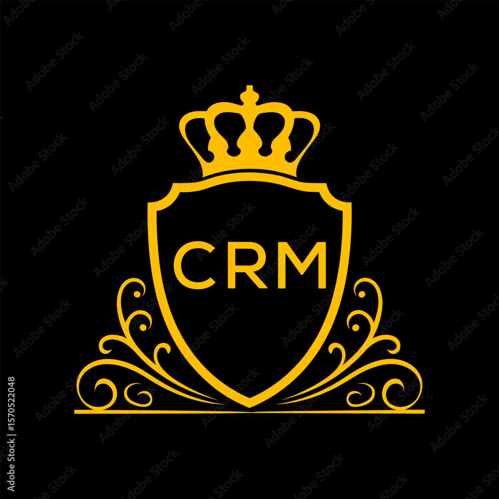 Obraz premium Dynamic Tech Logo Design with CRM Letters and Abstract Motion Elements – Modern Business Identity. CRM Letter logo.