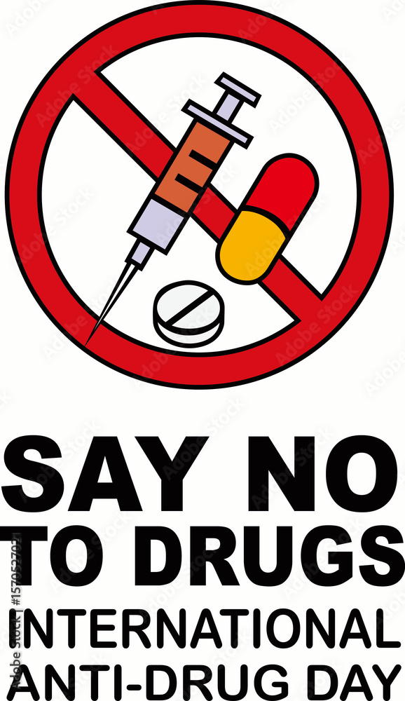 Φωτογραφία vector illustration of a icon logo say no to drugs