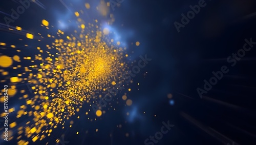Flying Golden Dust Toward Camera in 4K | Abstract Particle Field in Space


