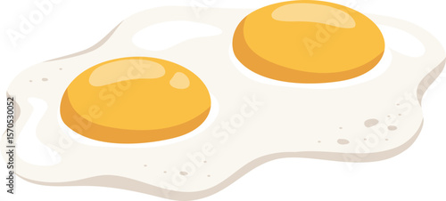 Cartoon Fried Eggs Illustration


