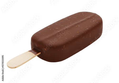 Isolated Chocolate Ice Cream Popsicle Sweet Treat on Transparent Background