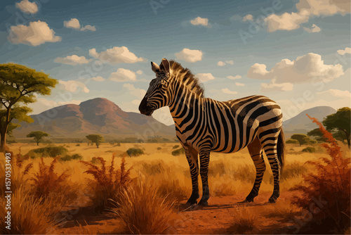 zebras in the savannah