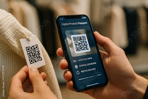 digital product passport, dpp, product qr code, smartphone scanning, product traceability, sustainability data, product transparency, retail technology, eco-friendly commerce, smart shopping, digital 