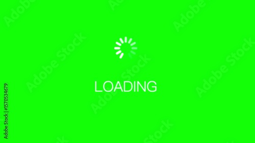 loading circle line animation on green screen background, footage loading icon suitable for download progress, load game data, buffering process, application interface, Loading animation effect	