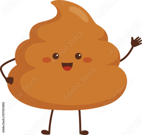 Cute smile poop character

