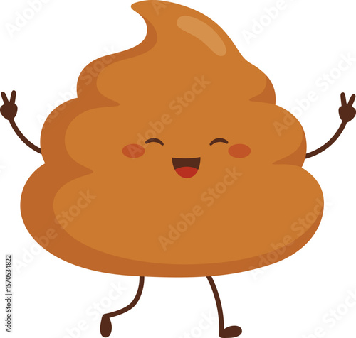 Cute smile poop character

