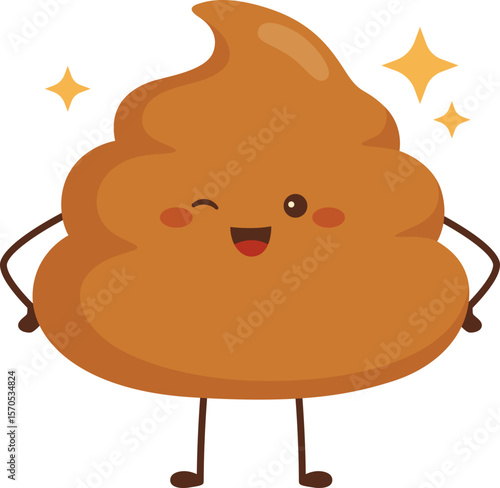 Cute smile poop character

