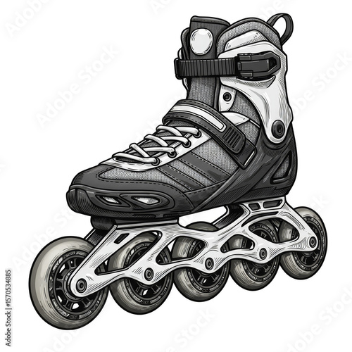 Roller Skate Illustration Sport Equipment Isolated Transparent Background