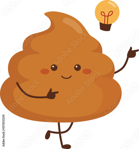 Cute funny poop character


