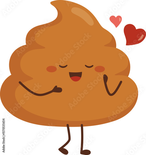 Cute funny poop character

