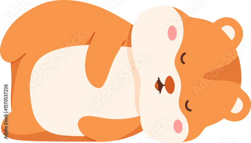 Cute hamster sleeping

