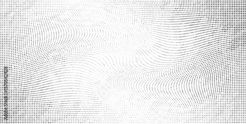 Wavy gradient halftone dots pattern texture background
