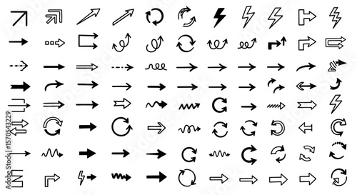 Outline Arrow Icons & UI Pointers for Interface Design