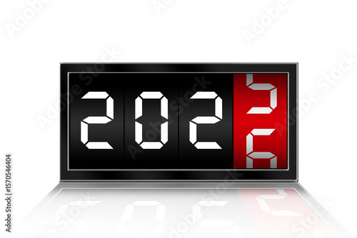 Digital Flip Clock Changing Year from 2022 to 2023 – New Year Countdown Concept