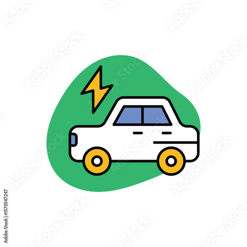 Electric Car Icon vector stock illustration