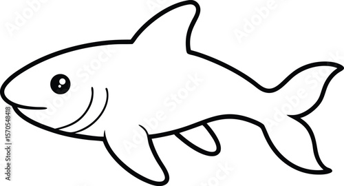 dogfish icon line art vector illustration on transparent background
